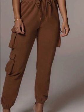 Women’s Brown Cargo Jogger Pants